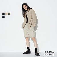 UNIQLO 优衣库 女装快干轻型衬衫式茄克空气感休闲夹克外套464917