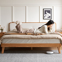 原始原素 全实木软包床现代简约1.8米1.5北欧橡木主卧双人床A1015