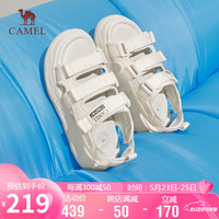 骆驼(CAMEL)运动凉鞋女简约拼接鞋面魔术贴厚底凉鞋 L24M577691