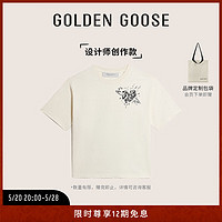 Golden Goose【设计师创作款】【亚洲版型】女装 棉质圆领休闲运动T恤 米白色 XS码(160/84A)