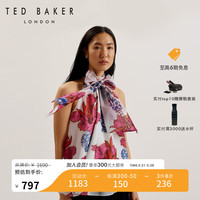 Ted Baker2024春夏新款女士印花无袖欧根纱绑带衬衫276132 象牙色 4