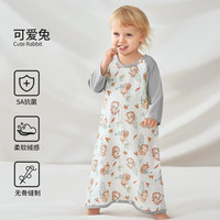 欧孕(OUYUN)儿童睡裙女夏季纯棉薄款短袖家居服宝宝小孩睡衣2024裙子 可爱兔-长袖 90cm 【身高90cm-100cm】