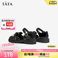 TATA 他她 春季夏商场奥莱时尚甜美蝴蝶结百搭中空凉鞋WEH02BK3