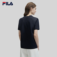 FILA 斐乐 Emerald斐乐女子针织短袖衫2024夏新款时尚休闲简约舒适T恤