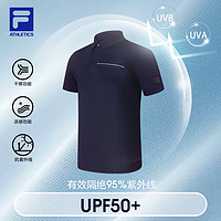 FILA 斐乐 速干短袖POLO衫男2024夏季新款翻领健身运动凉感防晒T恤