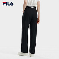 FILA 斐乐 官方女士针织长裤2024夏季新款时尚休闲舒适阔腿面膜裤