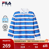 FILA【抗菌】斐乐童装儿童长袖上衣2024夏小童男童T恤POLO衫 满印一-ZA 105cm