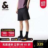 杰克·琼斯（JACK&JONES）夏季男士短裤舒适版型休闲日常松紧抽绳腰头短裤男22429F047 E40 黑色 E40 黑色 185/88A/XLR