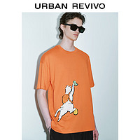 UR2024夏季男装潮流休闲创意图案棉质短袖T恤UMV440076 橙色 S