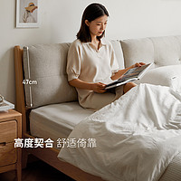 源氏木语实木床日式床头软包软靠床现代简约双人床原木卧室家具