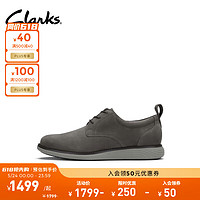 Clarks 其乐 轻跃系列男款英伦正装皮鞋经典德比鞋休闲皮鞋结婚鞋 灰色 261780407  39.5