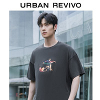 URBAN REVIVO 男装潮流趣味复古运动印花短袖T恤 UMV440064