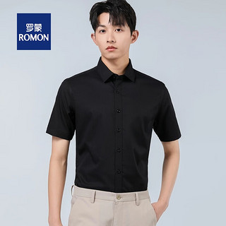 会员优享、PLUS会员：ROMON 罗蒙 男士短袖商务衬衫 BL-D101