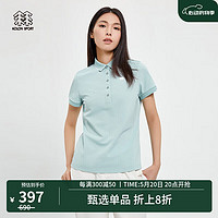 KOLON SPORT 可隆户外女子休闲运动吸湿弹力短袖T恤POLO衫 浅绿AQ 180/2XL