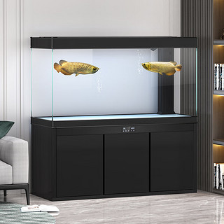 汉霸 超白玻璃生态底滤大型鱼缸 屏风款1.2米长x52cm宽x157cm高