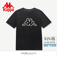 百亿补贴：Kappa 卡帕 背靠背新疆棉圆领T恤男女夏季休闲字母印花套头情侣家居服