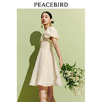 PEACEBIRD 太平鸟 米白法式碎花连衣群