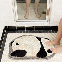 暖藻 可爱卡通毛绒熊猫地垫浴室门口吸水防滑卫生间地毯厕所脚垫