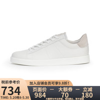 ECCO 爱步 58336 板鞋 男款 牛皮休闲运动板鞋 白色 42
