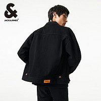 杰克琼斯 杰克·琼斯(JACK&JONES)春装外套街头休闲纯色衬衣宽松纯棉衬衣牛仔长袖衬衫男装男士 224157033E40黑色 常规 175/96A/M