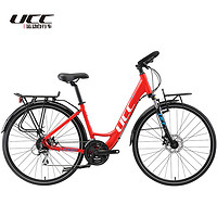 UCC运动自行车兰蒂斯旅行车长途自行车铝合金车架禧玛诺变速700C轮组 旭日红 17寸 700C