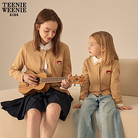 Teenie Weenie Kids【亲子装】小熊童装男女童早春简约圆领毛衣开衫 绿色 090CM