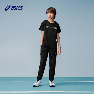 asics/亚瑟士童装2024年夏季男童短袖轻薄凉爽吸湿速干 001黑色 170cm