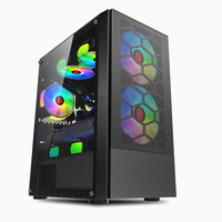 玩嘉WJCOOLMAN 光遇游戏侧透电脑机箱台式机240水冷主机箱M-ATX中小机箱长显卡办公风冷中塔机箱 光遇黑色单机箱