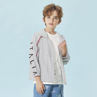 Kappa Kids儿童物理皮肤衣夏季新款薄款透气服速干男女童上衣 浅