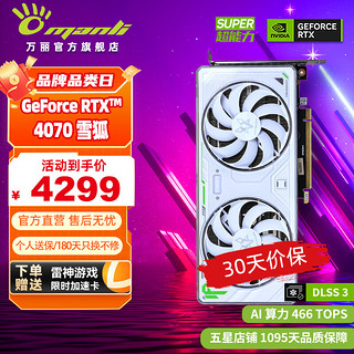 Manli ）RTX 4070 12G  SUPER新品 电竞游戏设计AI渲染直播白色独立显卡 RTX 4070 12GB 雪狐