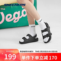 SKECHERS 斯凯奇 休闲凉鞋女简约露趾凉鞋111597 全黑色/BBK 39