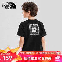 THE NORTH FACE儿童节礼物北面童装男童夏装t恤短袖运动户外纯棉夏新款|5K2J JK3/黑色 1