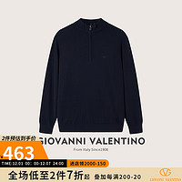 卓凡尼·华伦天奴（GIOVANNI VALENTINO）纯羊毛半高领羊毛衫男装针织衫秋冬季 藏青 XL（180/96A）