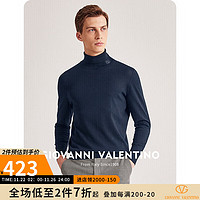 卓凡尼·华伦天奴（GIOVANNI VALENTINO）纯羊毛高领羊毛衫男装毛衣针织衫秋冬季 浅灰蓝 M（170/88A）