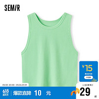 森马（Semir）背心女短款撞色叠穿小个子2024春季紧身内搭109124102002 L 柠绿40121