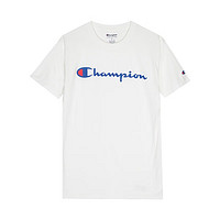 Champion 草写logo纯色圆领短袖T恤 白色 GT23H-Y06794-045