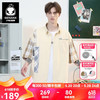 Genanx闪电潮牌短衬衫男盐系穿搭假两件拼色格纹纯棉衬衫 杏色 XL