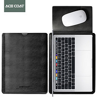 ACE COAT牛皮电脑包适用苹果笔记本Macbook Pro14内胆Air13.6 M3 M2保护套 【电脑包】黑色 Air/Pro13英寸（ 2022）