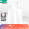 A&B3件男夏季纯棉休闲背心舒适棉质吸汗透气无袖中老年爸爸打底汗衫 白色3件 XXL