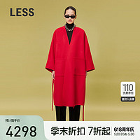 LESS【周迅同款】2024年春毛呢大衣2O1813010 647/品红色 M