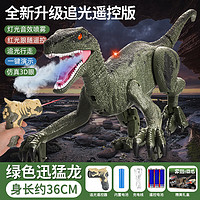 华诗孟遥控恐龙玩具电动智能仿真动物模型会走路发声喷雾侏罗纪迅猛龙