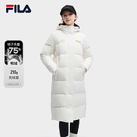 FILA 斐乐 官方女士长款羽绒服2023冬休闲基础简约连帽上衣