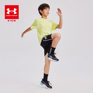 安德玛（Under Armour）【凉感】安德玛童装夏季透气凉爽运动训练休闲男童针织短裤 黑色 160cm