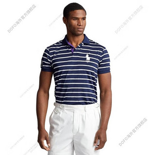 拉夫劳伦Polo Ralph Lauren衬衫男款条纹拼色马球衫LOGO款 French nvy/Pure White S(胸围88.9-94厘米)