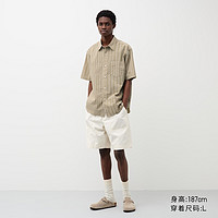 UNIQLO 优衣库 合作款/男装泡泡纱衬衫/短袖衬衣24新款466938