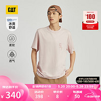 CAT卡特24夏季男户外CoolMax科技绣花Logo短袖T恤 淡粉色 S