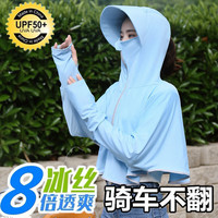 BONAS 宝娜斯 冰丝防晒衣大檐帽80-160斤 大檐帽-天蓝色 均