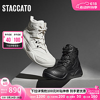 STACCATO 思加图 甜酷工装靴短靴厚底增高时装靴女靴D5221DD3 街头黑（单里） 36