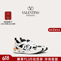 华伦天奴VALENTINO男士VLOGO EASYJOG低帮小牛皮和织物运动鞋 黑色/白色/灰色/橙色 38