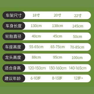 永久（FOREVER）永久儿童自行车永久自行车儿童公主车儿童自行车6-10岁单车儿童 豪华草绿色7速+免充气+礼包 20寸【适合身高130-160cm 豪华草绿色|7速+免充气+礼包